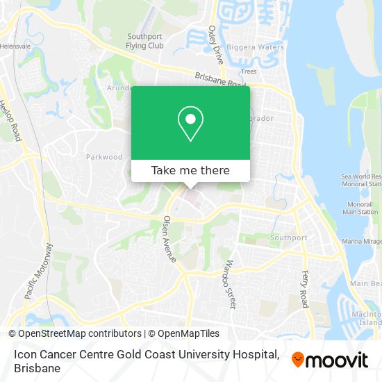 Mapa Icon Cancer Centre Gold Coast University Hospital