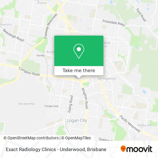 Exact Radiology Clinics - Underwood map