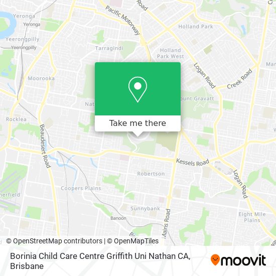 Borinia Child Care Centre Griffith Uni Nathan CA map