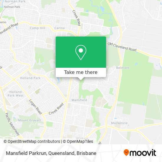Mansfield Parkrun, Queensland map