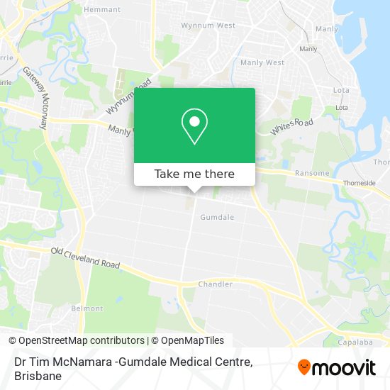 Mapa Dr Tim McNamara -Gumdale Medical Centre