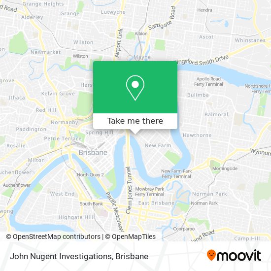 John Nugent Investigations map