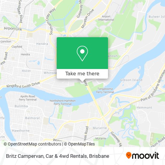Britz Campervan, Car & 4wd Rentals map