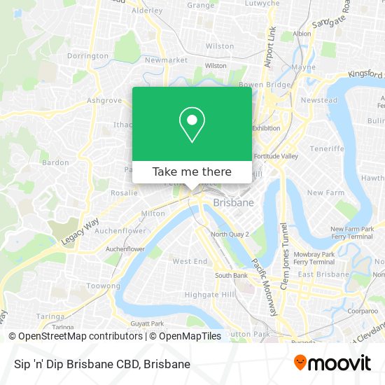 Mapa Sip 'n' Dip Brisbane CBD