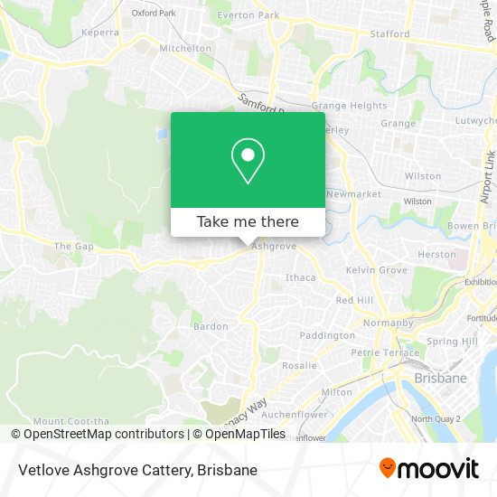 Mapa Vetlove Ashgrove Cattery