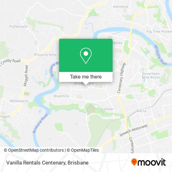 Vanilla Rentals Centenary map
