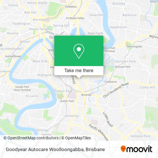 Mapa Goodyear Autocare Woolloongabba