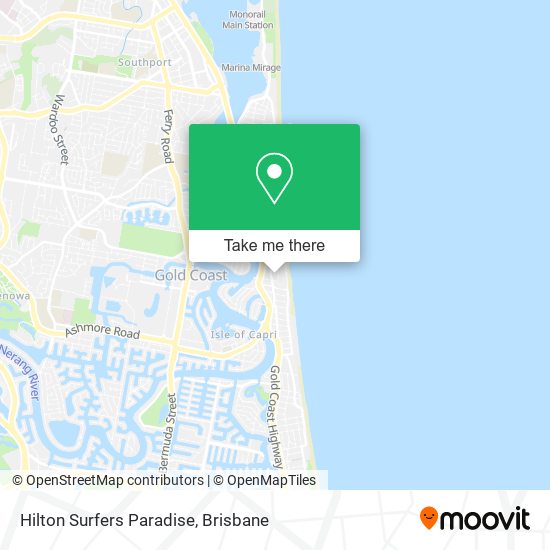 Mapa Hilton Surfers Paradise