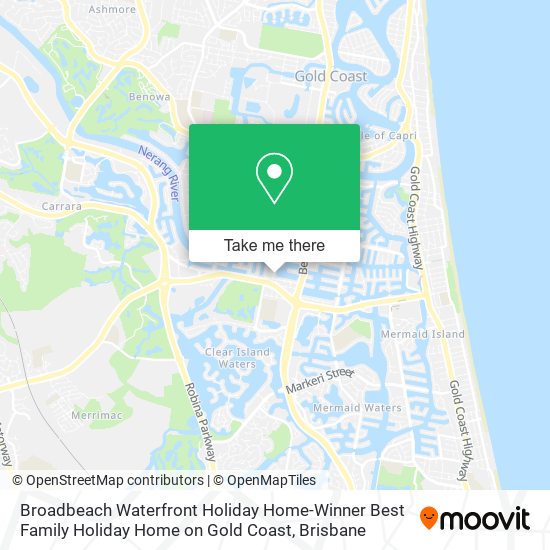 Broadbeach Waterfront Holiday Home-Winner Best Family Holiday Home on Gold Coast map