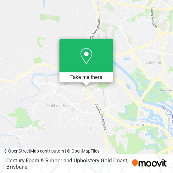 Century Foam & Rubber and Upholstery Gold Coast map