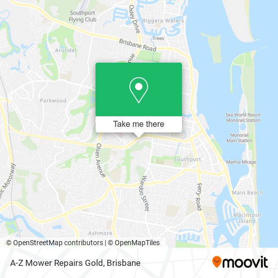 A-Z Mower Repairs Gold map