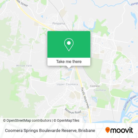 Coomera Springs Boulevarde Reserve map