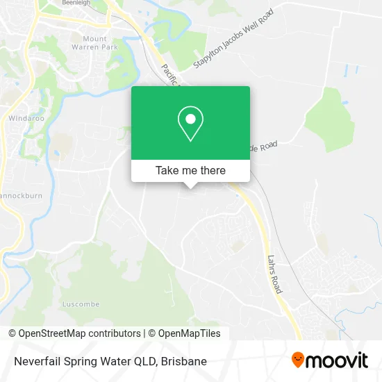 Mapa Neverfail Spring Water QLD