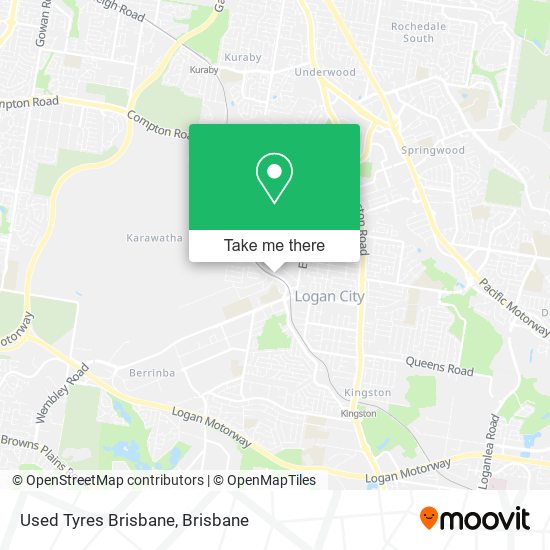 Used Tyres Brisbane map