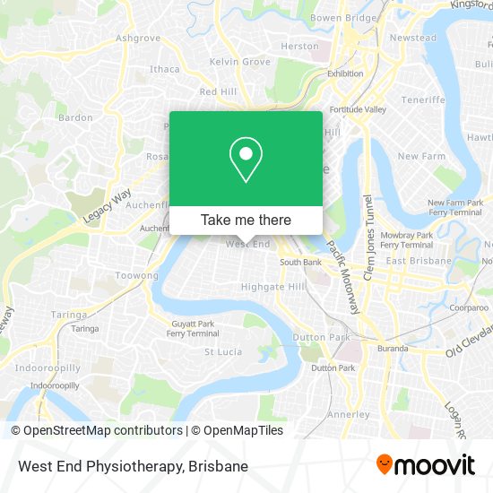 West End Physiotherapy map