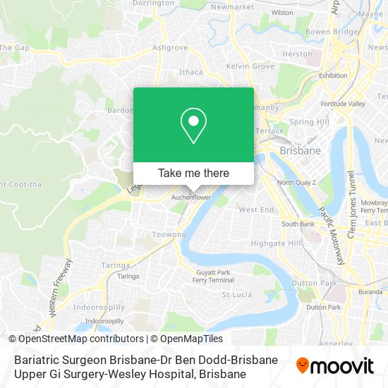 Bariatric Surgeon Brisbane-Dr Ben Dodd-Brisbane Upper Gi Surgery-Wesley Hospital map