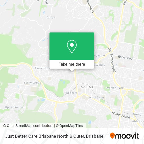 Just Better Care Brisbane North & Outer map