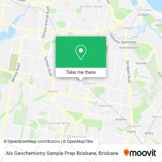 Als Geochemistry Sample Prep-Brisbane map