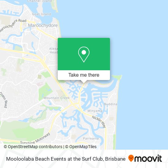 Mapa Mooloolaba Beach Events at the Surf Club