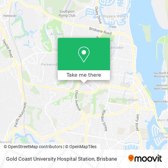 Mapa Gold Coast University Hospital Station