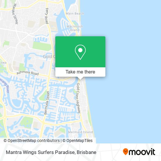 Mantra Wings Surfers Paradise map