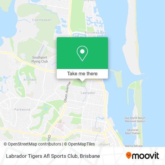 Labrador Tigers Afl Sports Club map