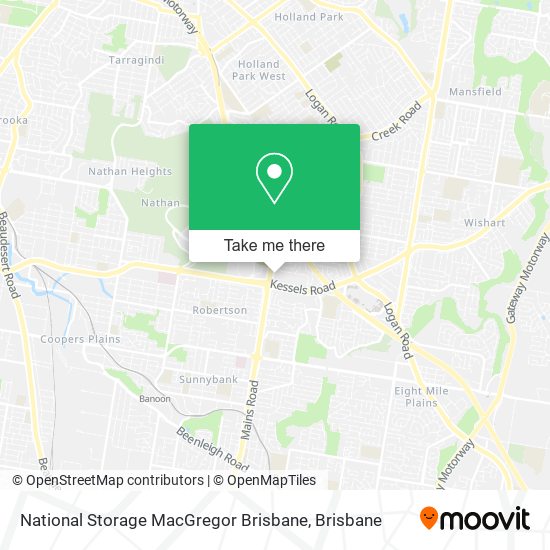 National Storage MacGregor Brisbane map