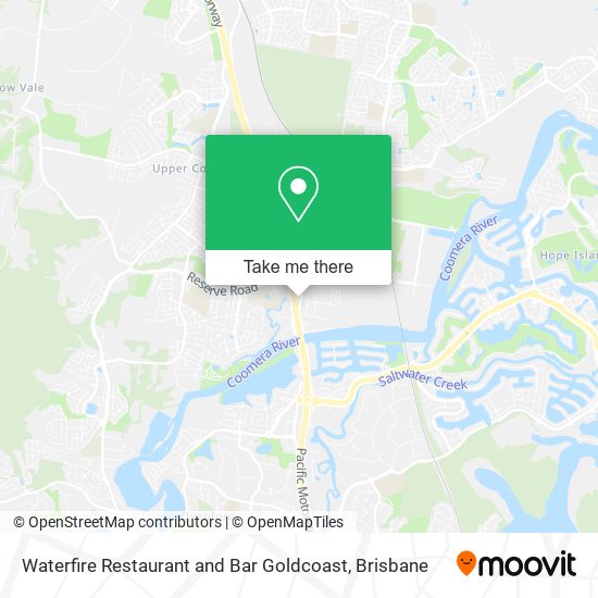 Waterfire Restaurant and Bar Goldcoast map