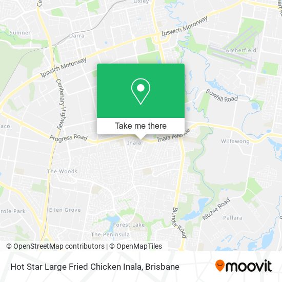 Mapa Hot Star Large Fried Chicken Inala