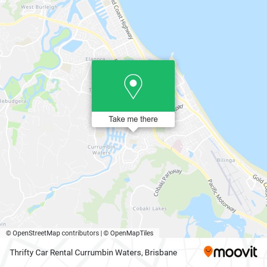 Thrifty Car Rental Currumbin Waters map