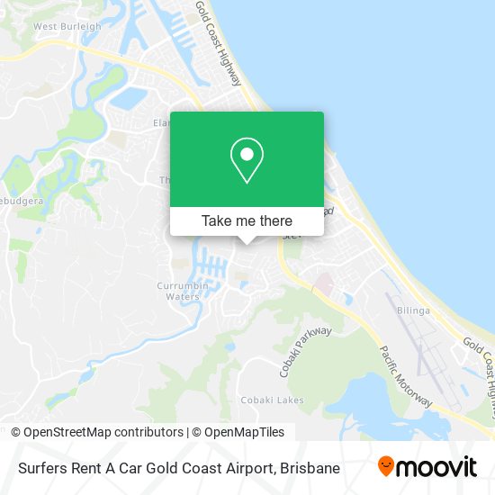 Surfers Rent A Car Gold Coast Airport map