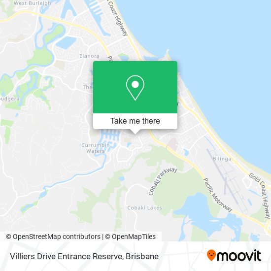 Villiers Drive Entrance Reserve map