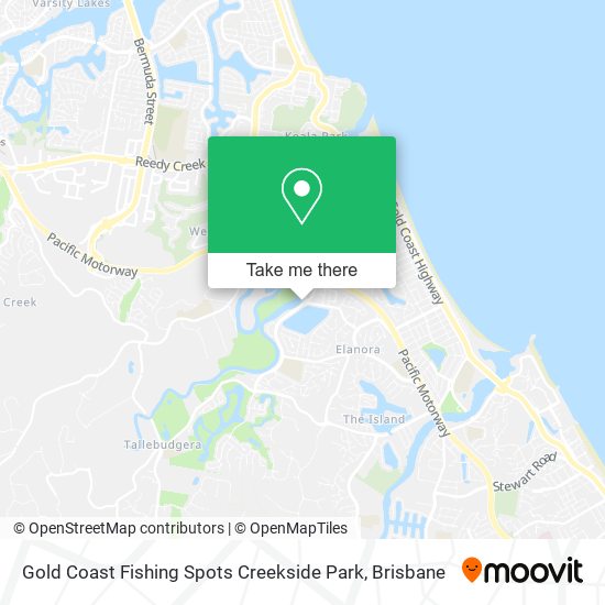 Mapa Gold Coast Fishing Spots Creekside Park