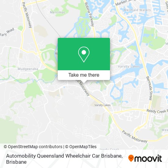 Automobility Queensland Wheelchair Car Brisbane map