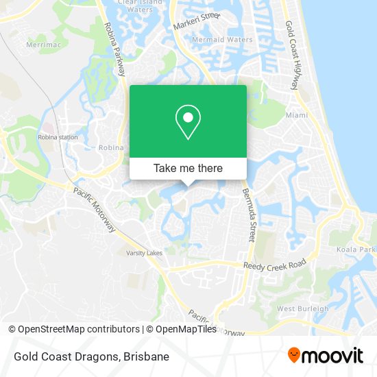 Gold Coast Dragons map