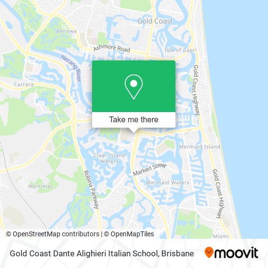 Mapa Gold Coast Dante Alighieri Italian School