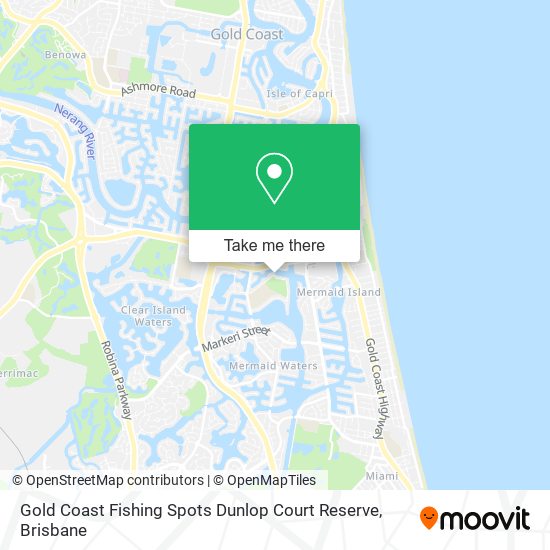 Mapa Gold Coast Fishing Spots Dunlop Court Reserve