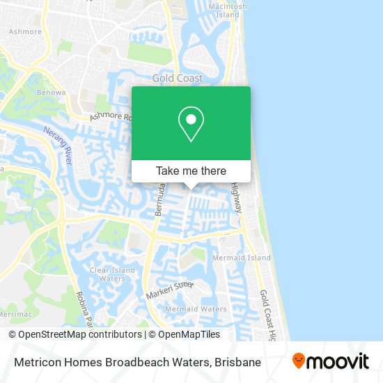 Mapa Metricon Homes Broadbeach Waters