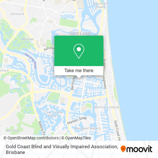 Gold Coast Blind and Visually Impaired Association map