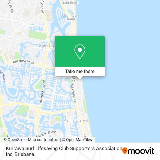 Mapa Kurrawa Surf Lifesaving Club Supporters Association Inc