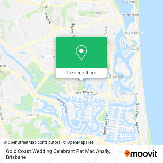 Gold Coast Wedding Celebrant Pat Mac Anally map