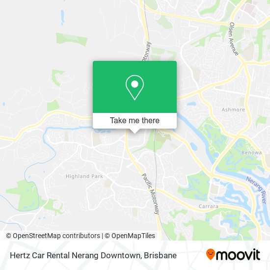 Hertz Car Rental Nerang Downtown map