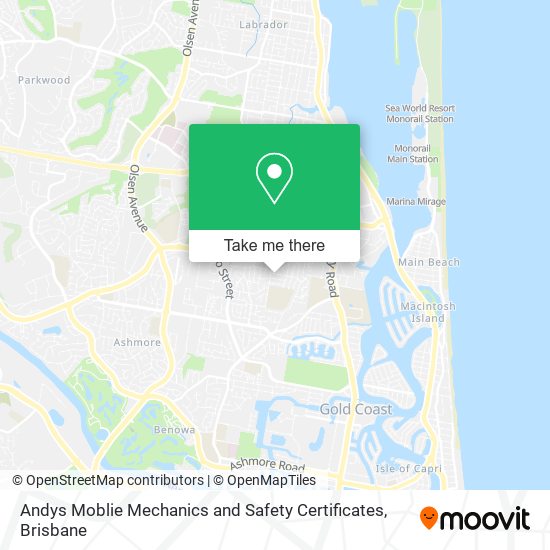 Andys Moblie Mechanics and Safety Certificates map