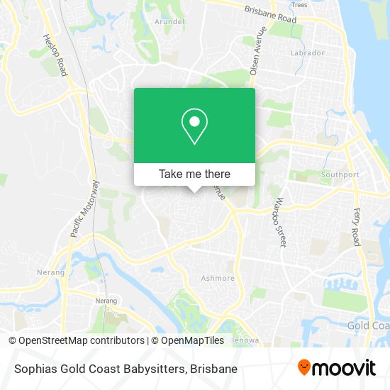 Sophias Gold Coast Babysitters map