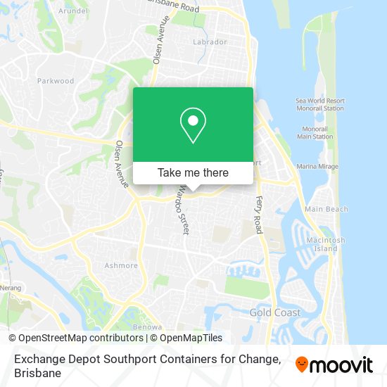 Exchange Depot Southport Containers for Change map