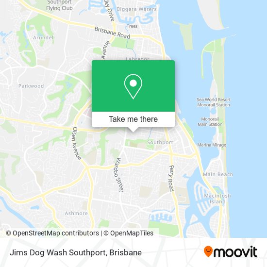 Jims Dog Wash Southport map