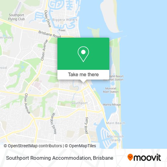 Mapa Southport Rooming Accommodation