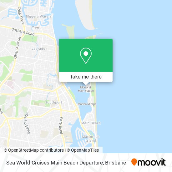 Sea World Cruises Main Beach Departure map