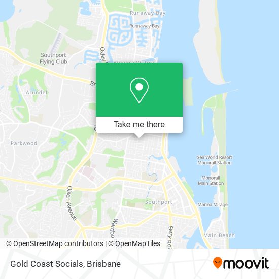 Gold Coast Socials map