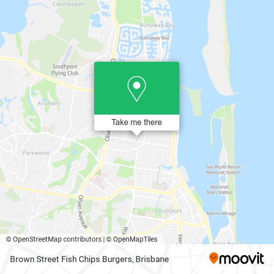 Mapa Brown Street Fish Chips Burgers